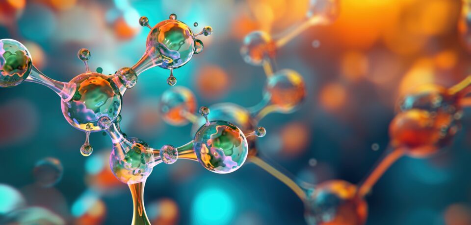Molecules,,3d,Model.,Atoms,,Chemical,Bonds,,Biomolecules,Molecular,Nano,Structure. Regenerative Treatments